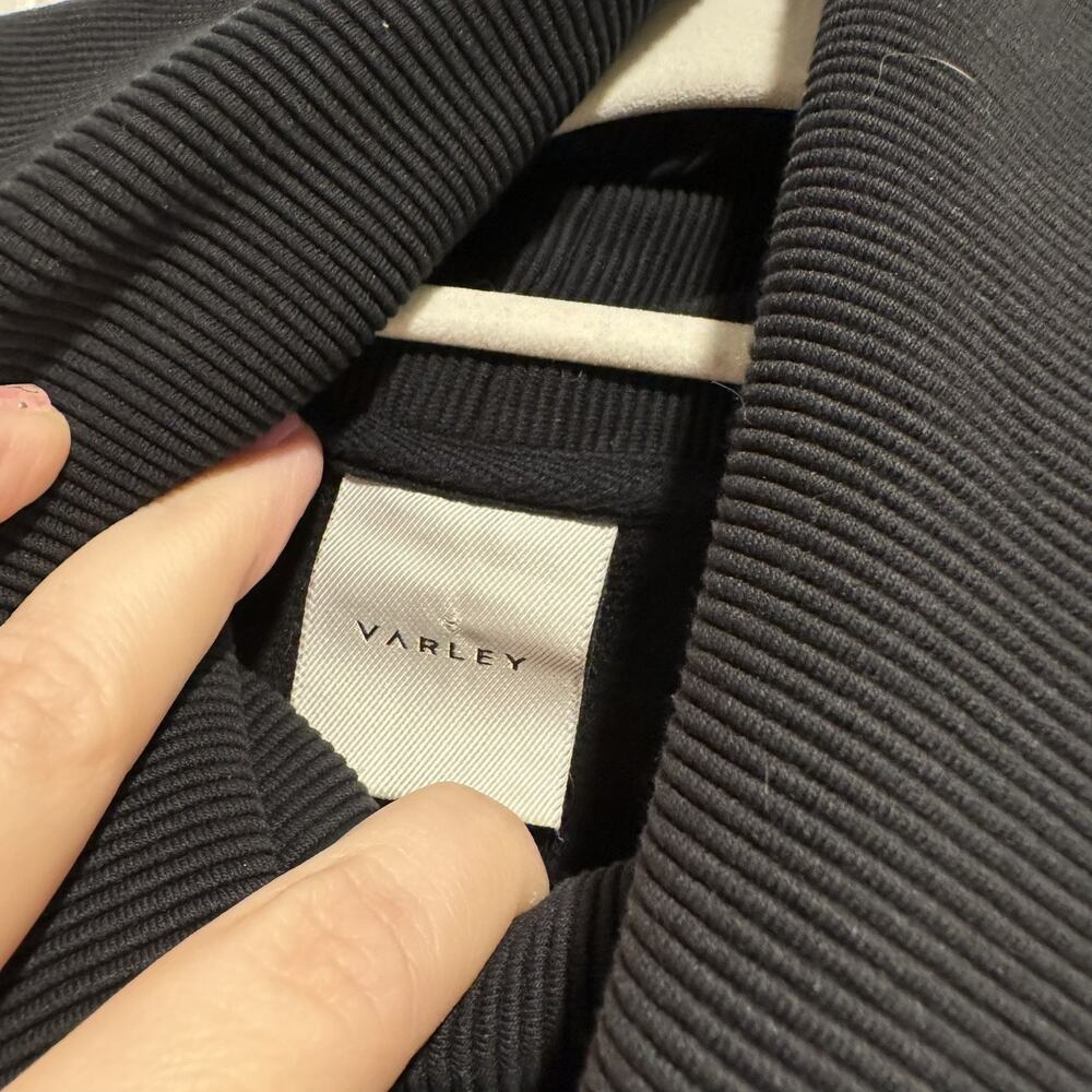 Varley Black Milton Cowl Neck Sweatshirt Side Zippers Size XS - Picture 4 of 6